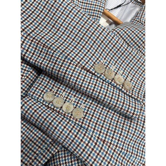 Veronica $698 Beard Cutaway Dickey Jacket Size 0 Houndstooth Beige Multi One But - Picture 7 of 7